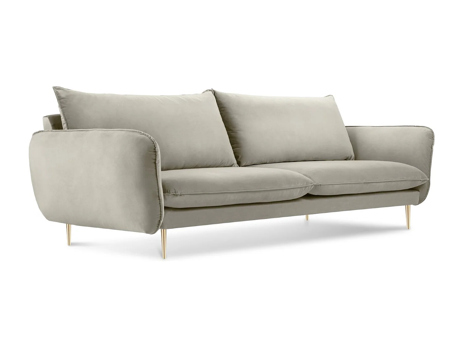 Cosmopolitan Design - Sofa, "Vienna" 4 miejsca welur, beż - 230x92x95cm