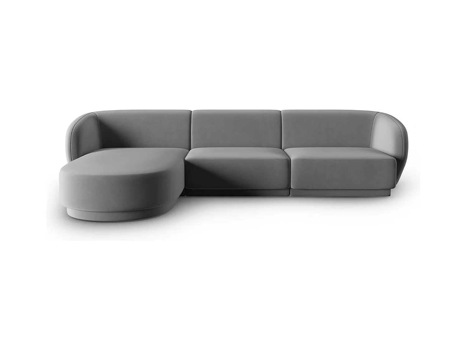 CXL by Christian Lacroix - Sofá modular de canto esquerdo "Lionel" 4 lugares em veludo cinza - 266x155x74cm