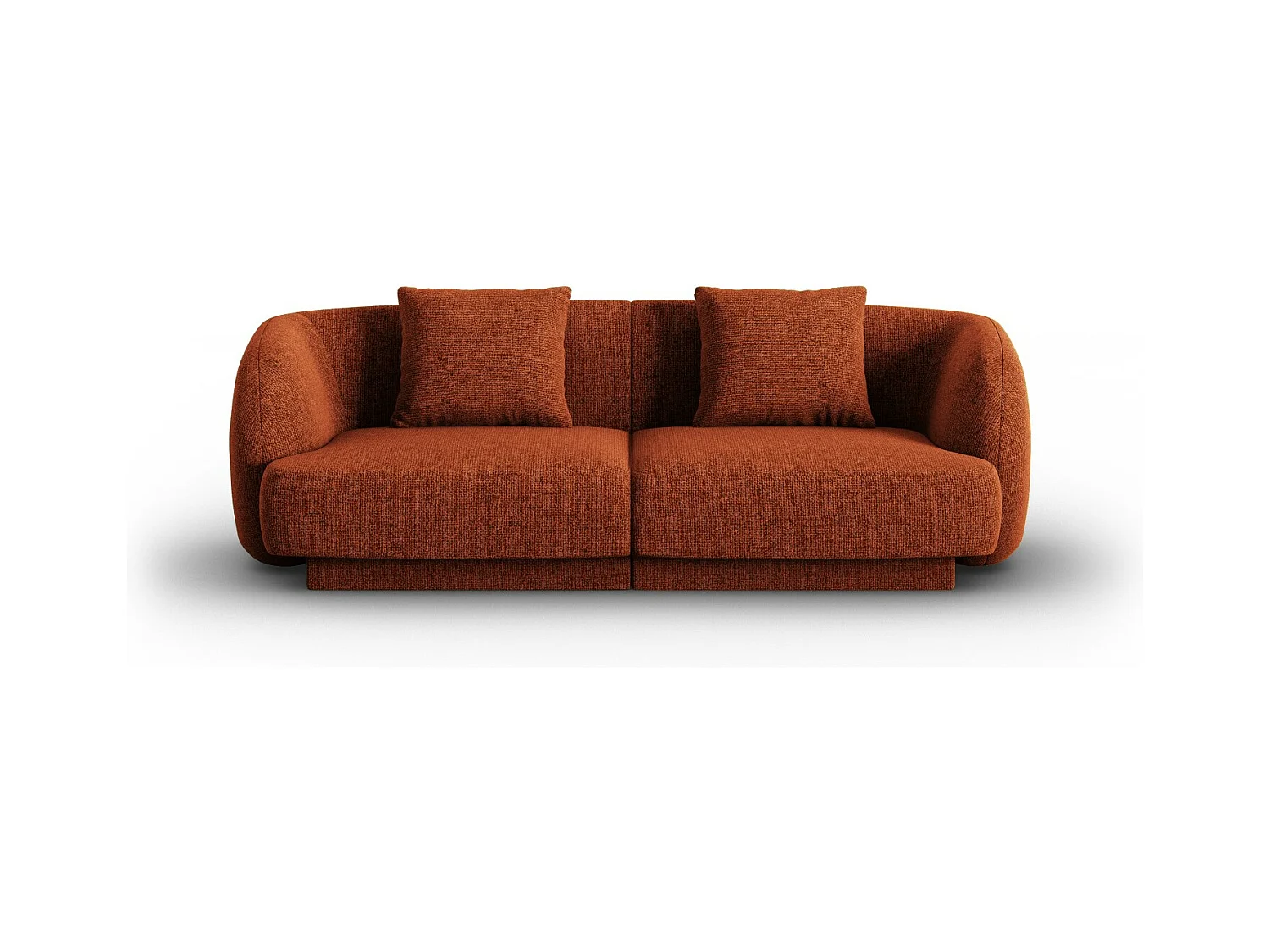 Cosmopolitan Design - Canapé "Tulum" 2 places en chenille terracotta - 180x90x70cm