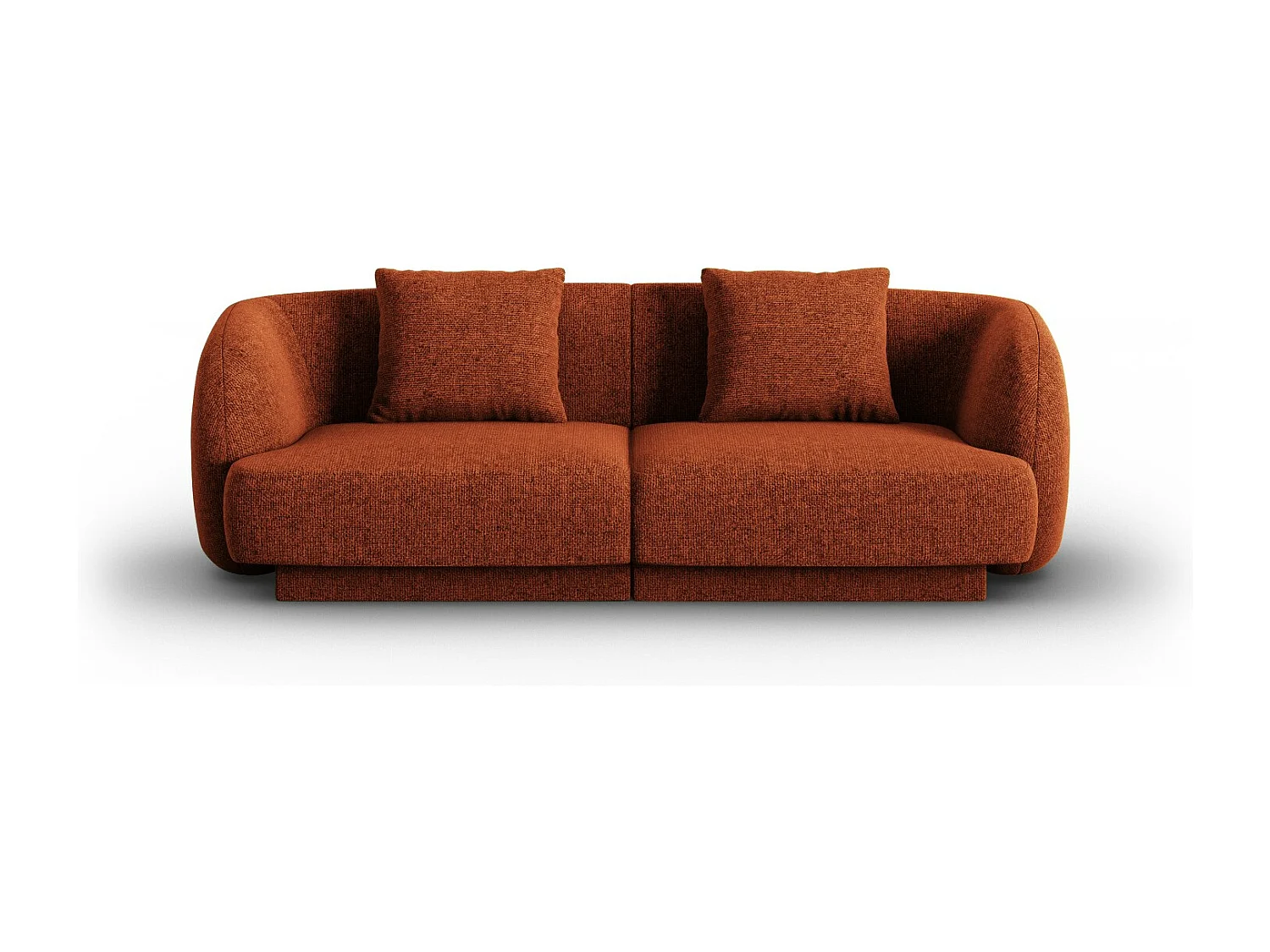 Cosmopolitan Design - Canapé "Tulum" 2 places en chenille terracotta - 180x90x70cm