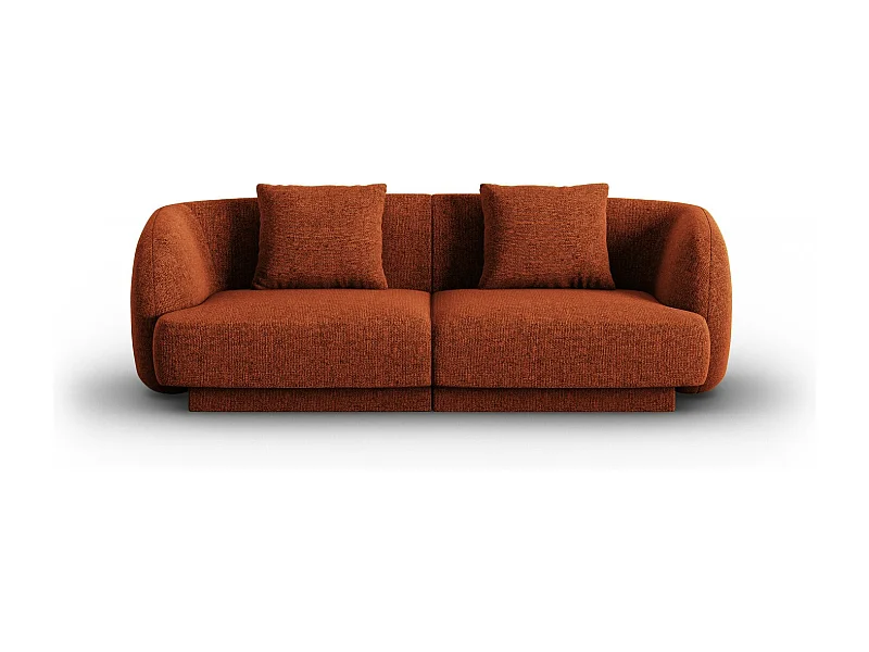 Cosmopolitan Design - Canapé "Tulum" 2 places en chenille terracotta - 180x90x70cm