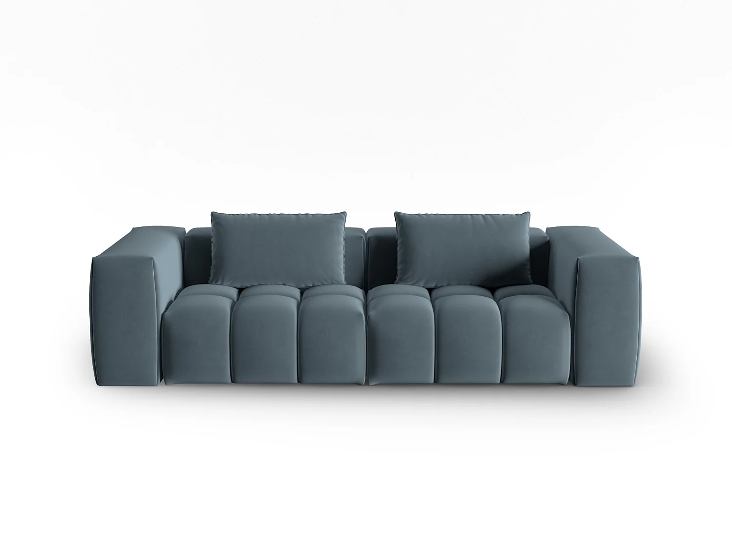 CXL by Christian Lacroix - Sofá modular "Lorella" 3 lugares em veludo azul pastel - 230x85x70cm