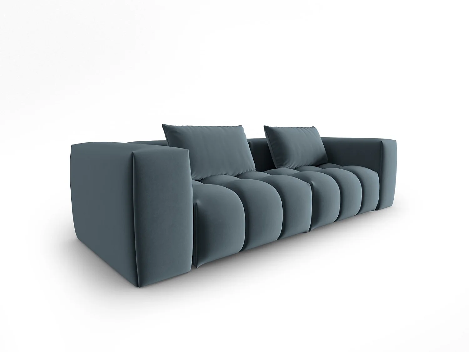 CXL by Christian Lacroix - Sofá modular "Lorella" 3 lugares em veludo azul pastel - 230x85x70cm