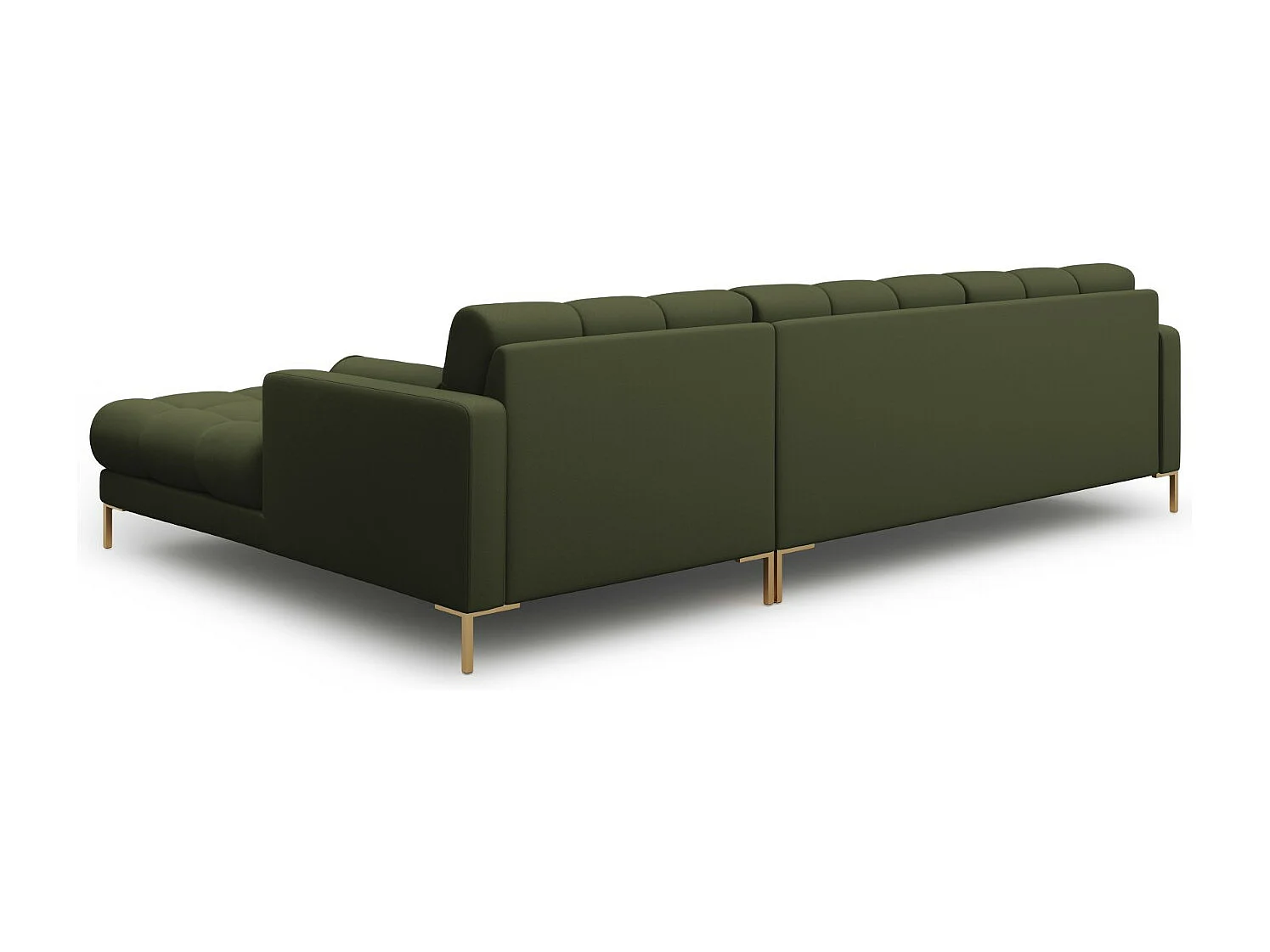 Cosmopolitan Design - Sofá de canto direito "Bali" 5 lugares em tecido estrutural verde - 293x185x75cm