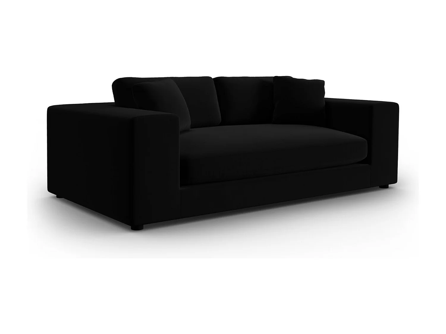 CXL by Christian Lacroix - Canapé "Tendance" 3 places en velours noir - 220x122x72cm