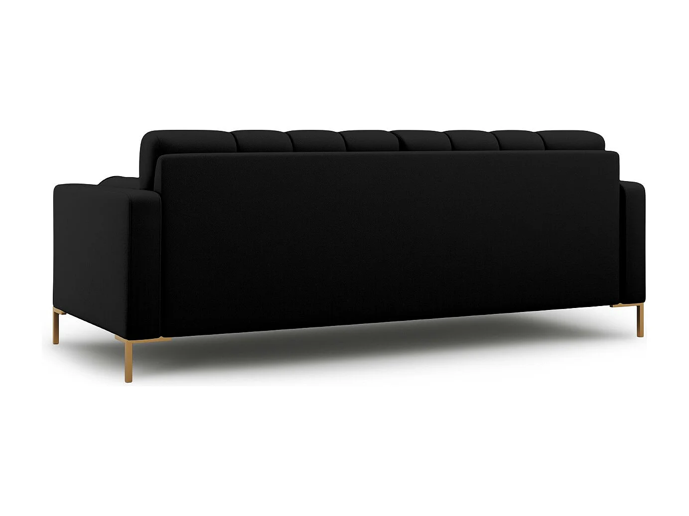 Cosmopolitan Design - Sofá "Bali" 4 plazas de tejido estructural negro - 217x92x75cm
