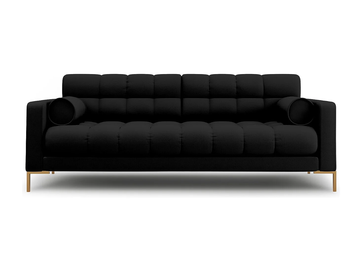 Cosmopolitan Design - Canapé "Bali" 4 places en tissu structurel noir - 217x92x75cm