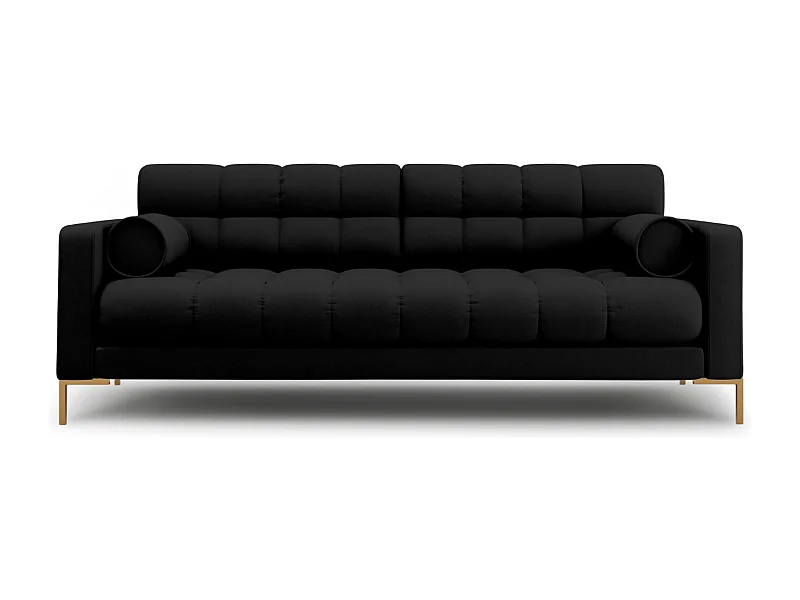 Cosmopolitan Design - Canapé "Bali" 4 places en tissu structurel noir - 217x92x75cm