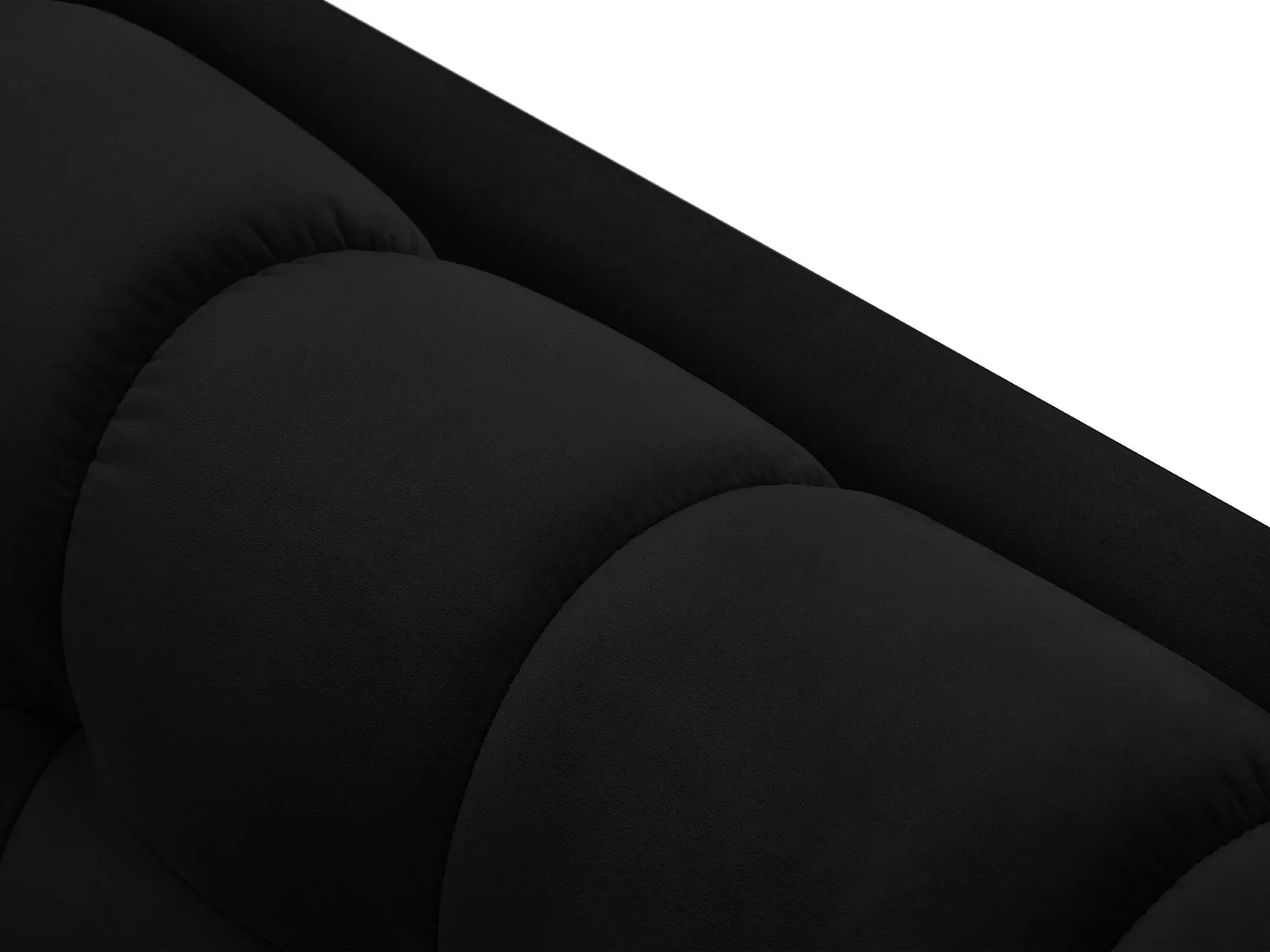 Cosmopolitan Design - 2-Sitzer Sofa "Bali" aus Samt schwarz - 152x92x75cm