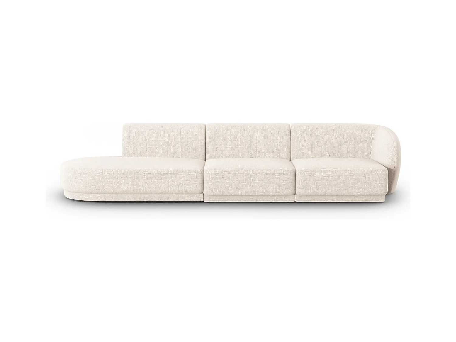 CXL by Christian Lacroix - Linker modulaire bank "Lionel" 4 zitplaatsen, Chenille, Lichtbeige gemêleerd - 311x93x74cm