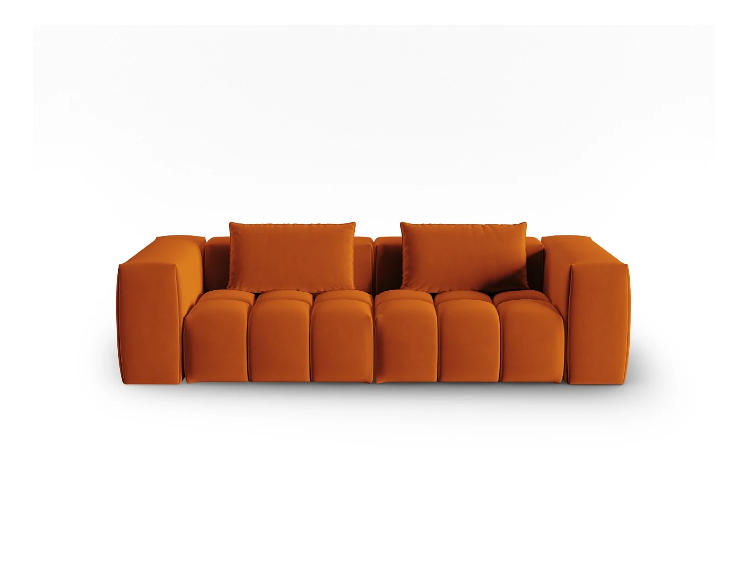 CXL by Christian Lacroix - Canapé modulable "Lorella" 3 places en velours terracotta - 230x85x70cm