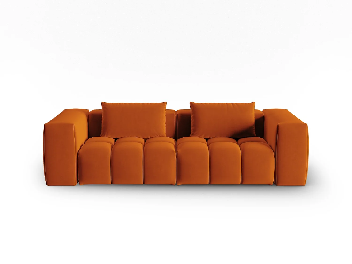 CXL by Christian Lacroix - Canapé modulable "Lorella" 3 places en velours terracotta - 230x85x70cm