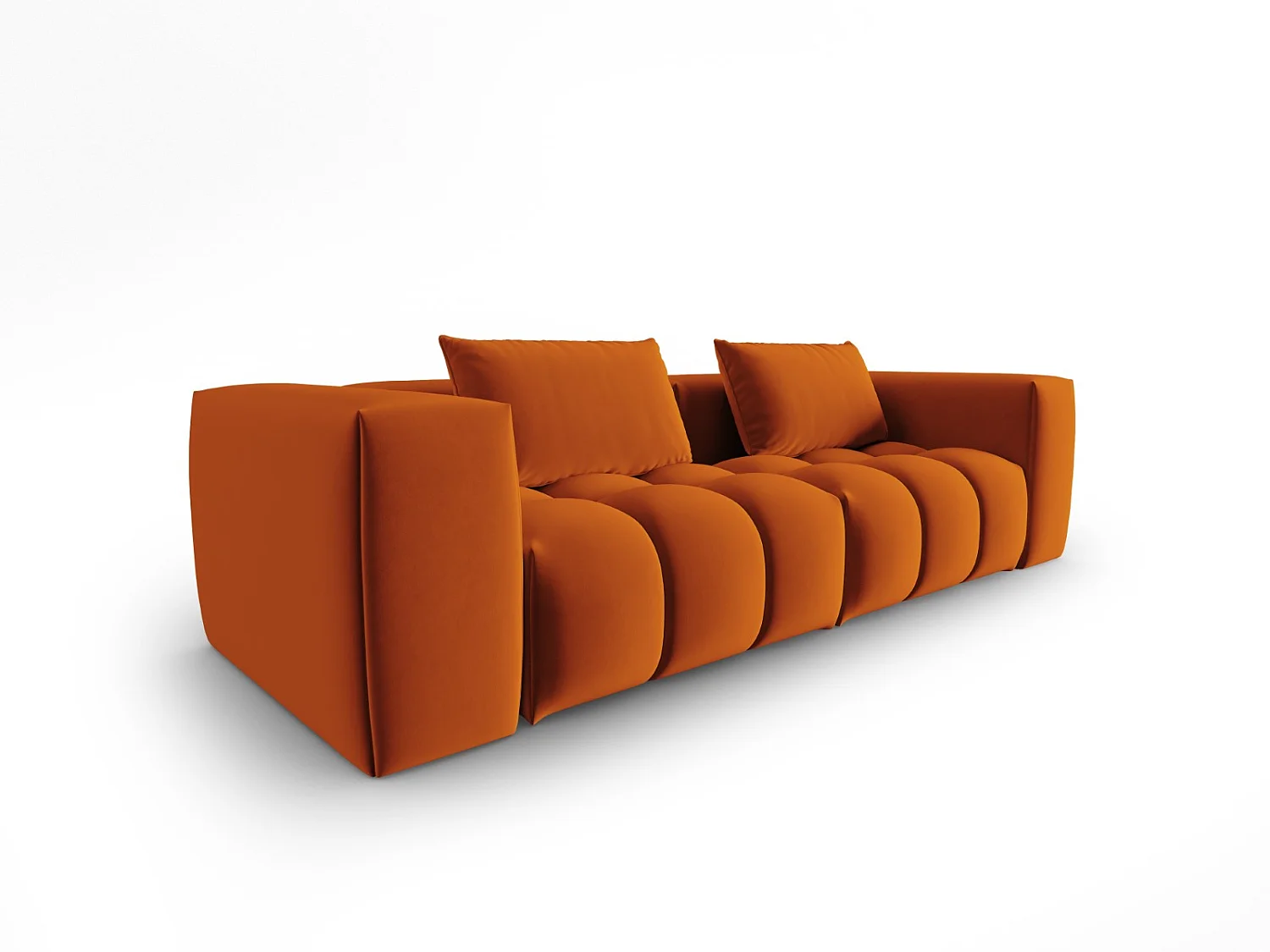 CXL by Christian Lacroix - Canapé modulable "Lorella" 3 places en velours terracotta - 230x85x70cm