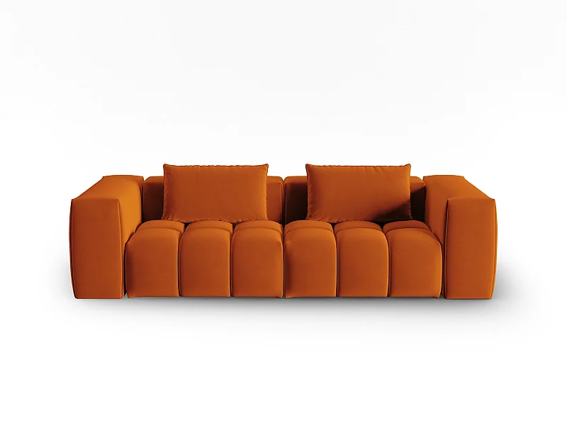 CXL by Christian Lacroix - Sofá modular "Lorella" 3 lugares em veludo terracota - 230x85x70cm