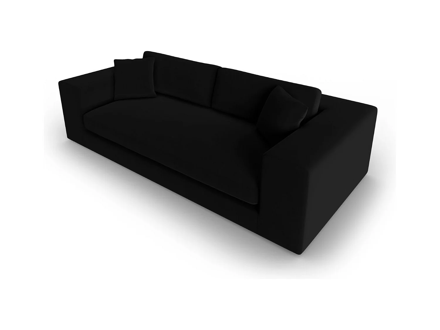 CXL by Christian Lacroix - Canapé "Tendance" 4 places en velours noir - 262x122x72cm