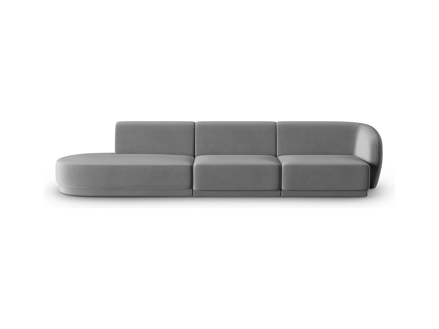 CXL by Christian Lacroix - Linker modulaire bank "Lionel" 4 zitplaatsen, Flueel, Grijs - 311x93x74cm