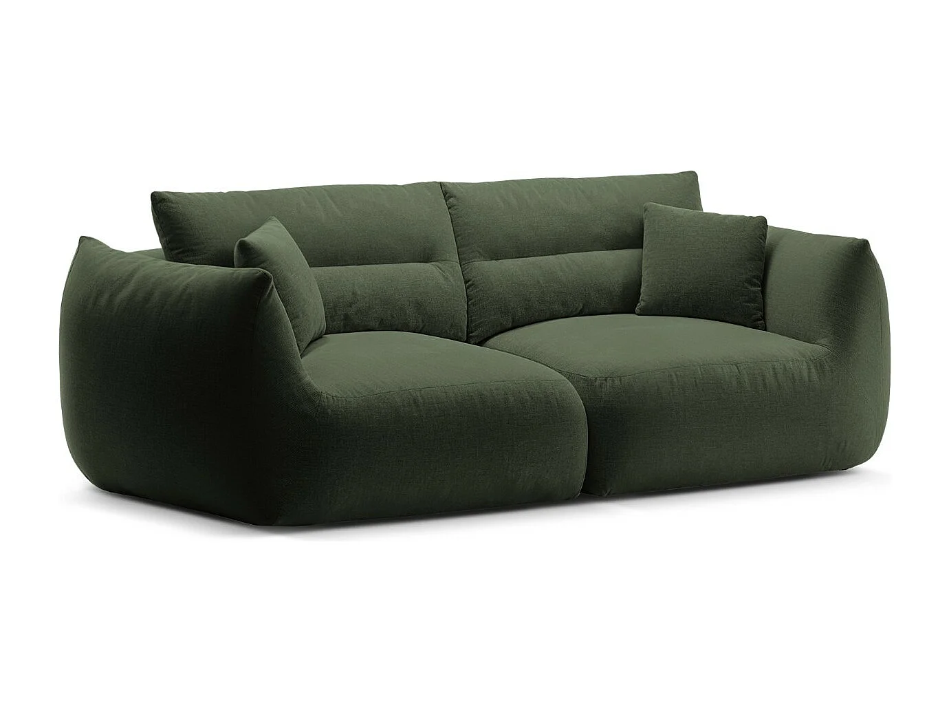 CXL by Christian Lacroix - Sofá modular "Maurie" 3 lugares em tecido chenille verde musgo - 224x107x90cm