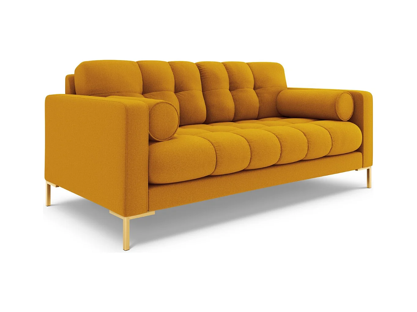 Cosmopolitan Design - 3-Sitzer Sofa "Bali" aus strukturiertem Stoff gelb - 177x92x75cm