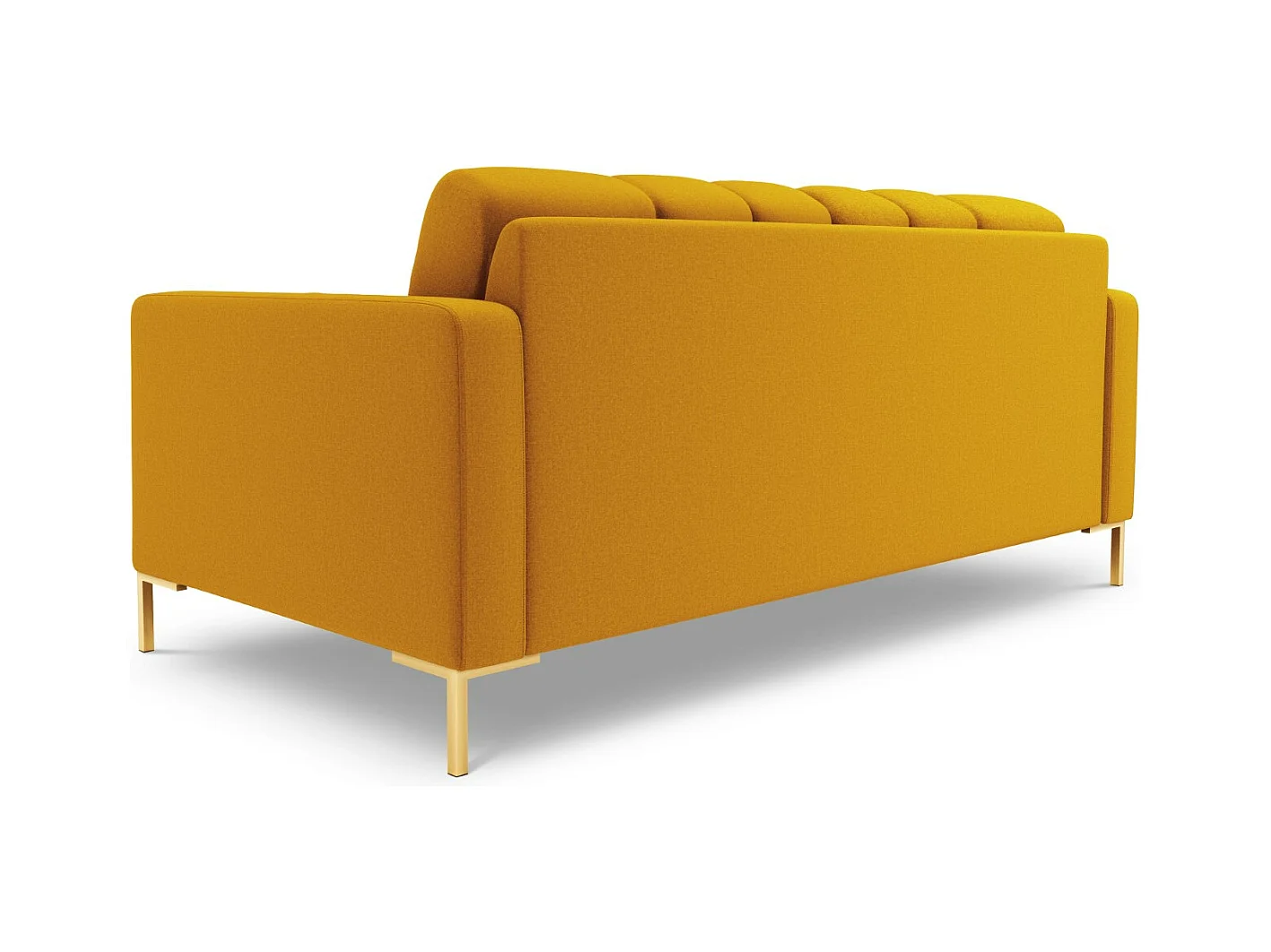 Cosmopolitan Design - 3-Sitzer Sofa "Bali" aus strukturiertem Stoff gelb - 177x92x75cm