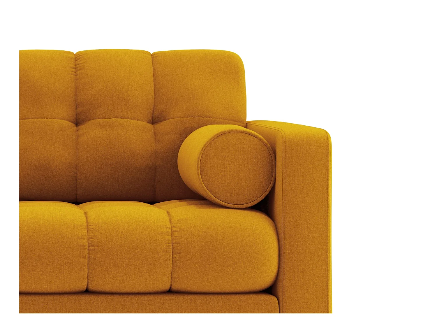 Cosmopolitan Design - 3-Sitzer Sofa "Bali" aus strukturiertem Stoff gelb - 177x92x75cm