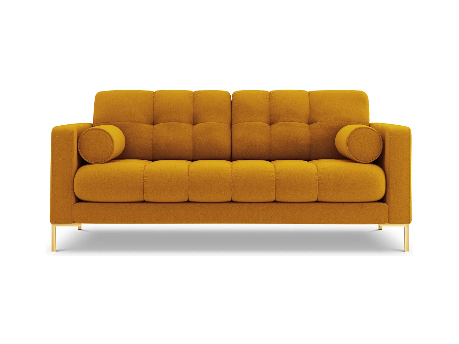 Cosmopolitan Design - Canapé "Bali" 3 places en tissu structurel jaune - 177x92x75cm
