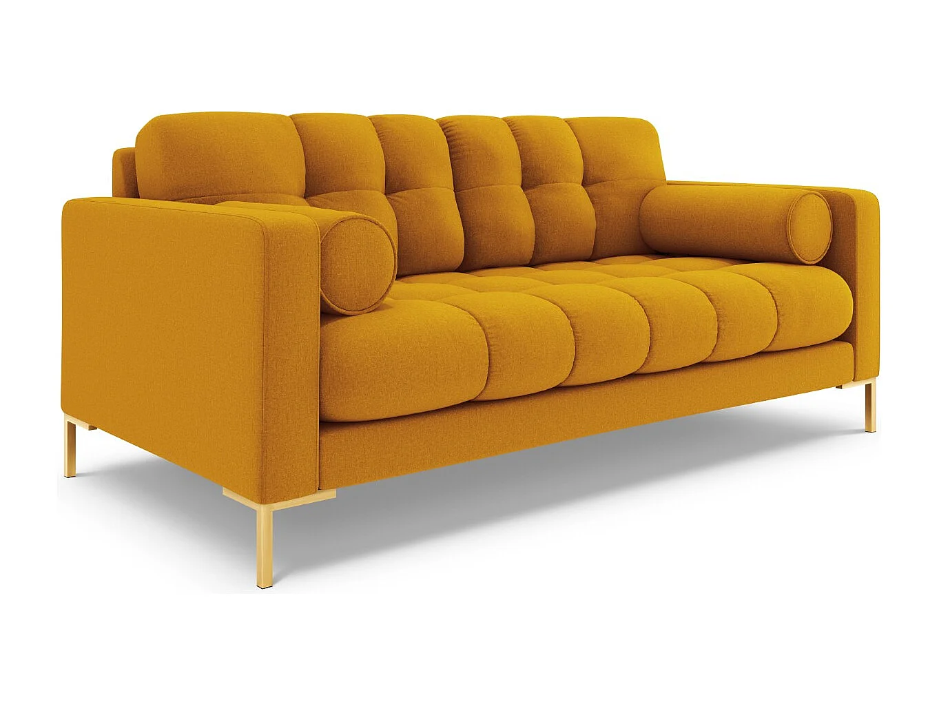 Cosmopolitan Design - Sofá "Bali" 3 lugares em tecido estrutural amarelo - 177x92x75cm
