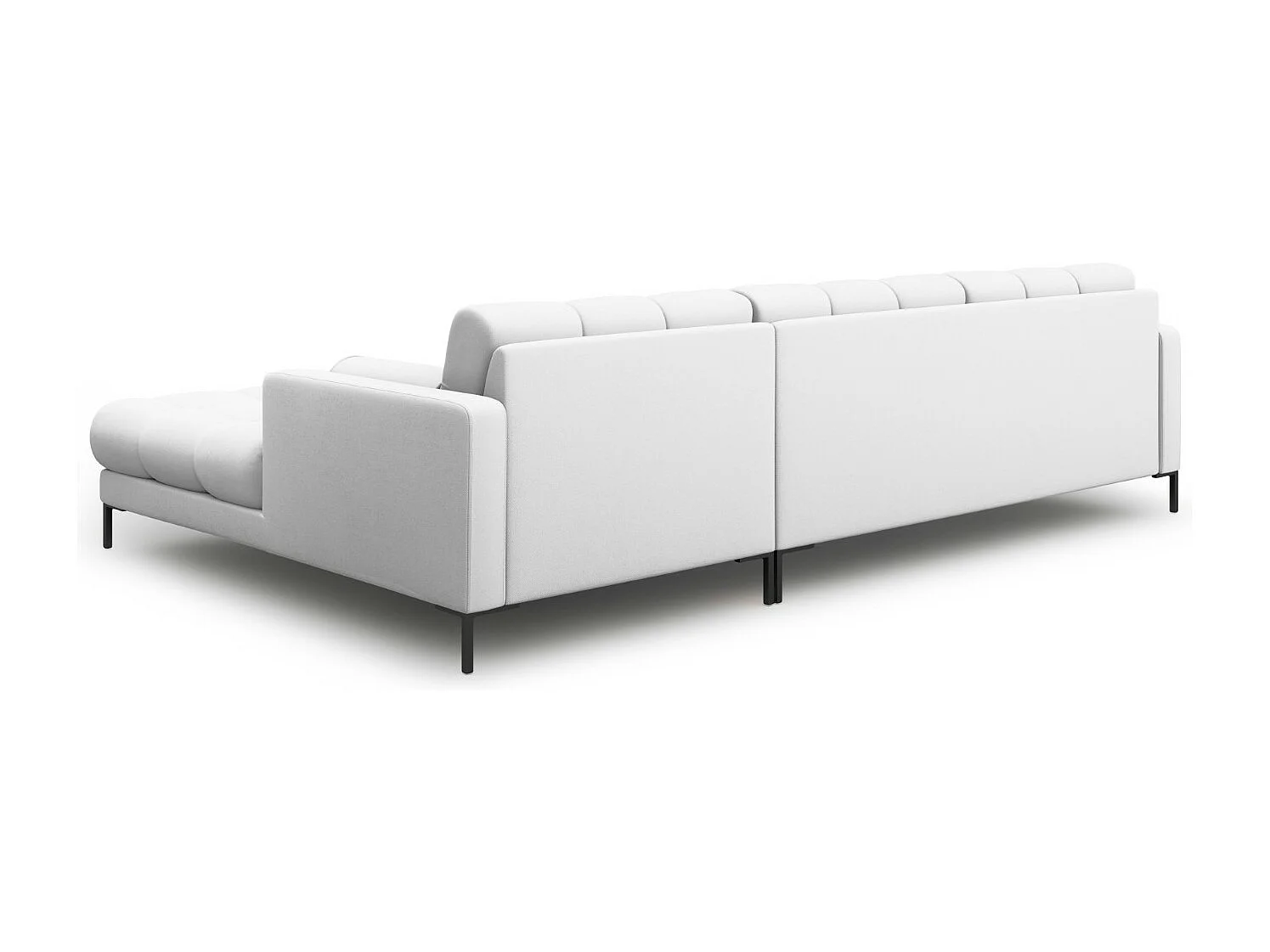 Cosmopolitan Design - Canapé d'angle droit "Bali" 5 places en tissu structurel gris clair - 293x185x75cm