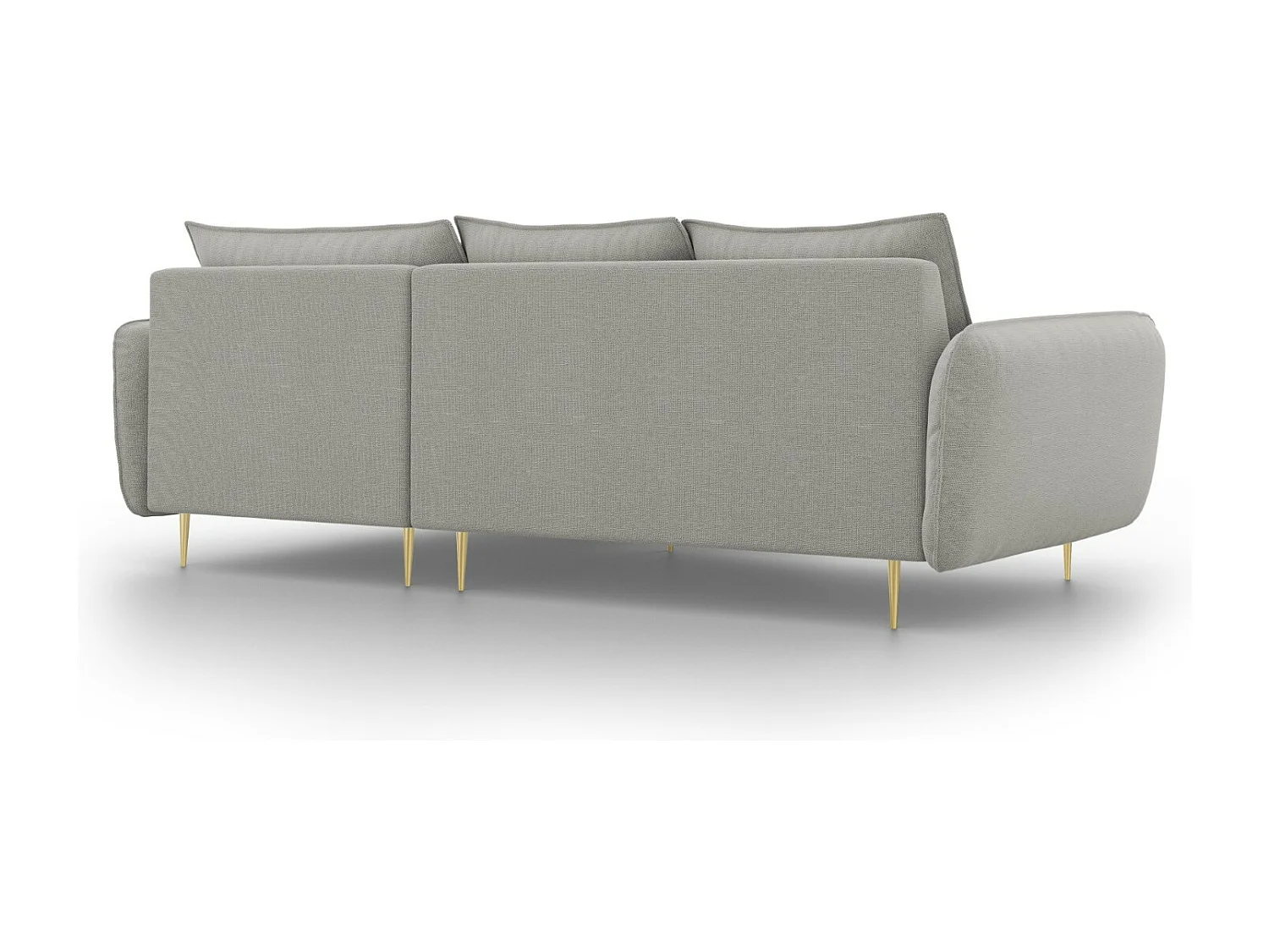 Cosmopolitan Design - Sofá de canto direito "Vienna" 5 lugares em tecido estrutural cinza claro - 255x170x95cm