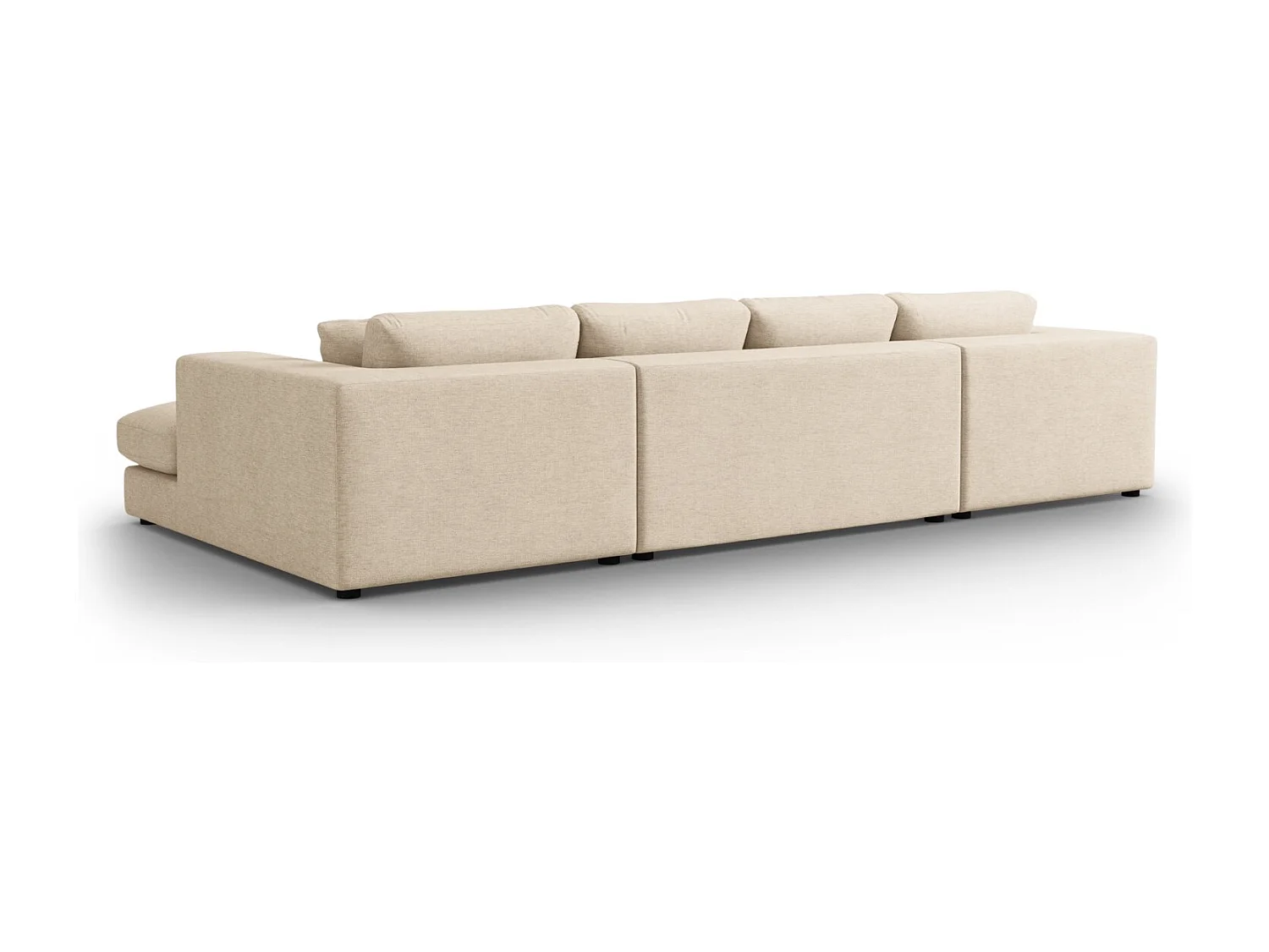 CXL by Christian Lacroix - Canapé panoramique "Tendance" 5 places en tissu structurel beige - 344x170x72cm