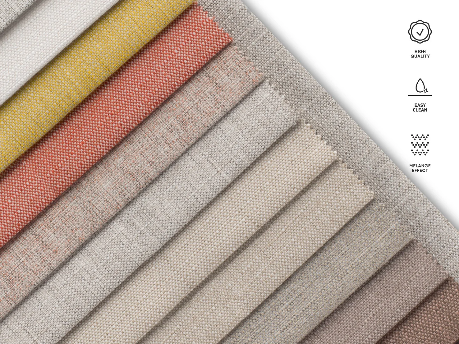 CXL by Christian Lacroix - Canapé panoramique "Tendance" 5 places en tissu structurel beige - 344x170x72cm