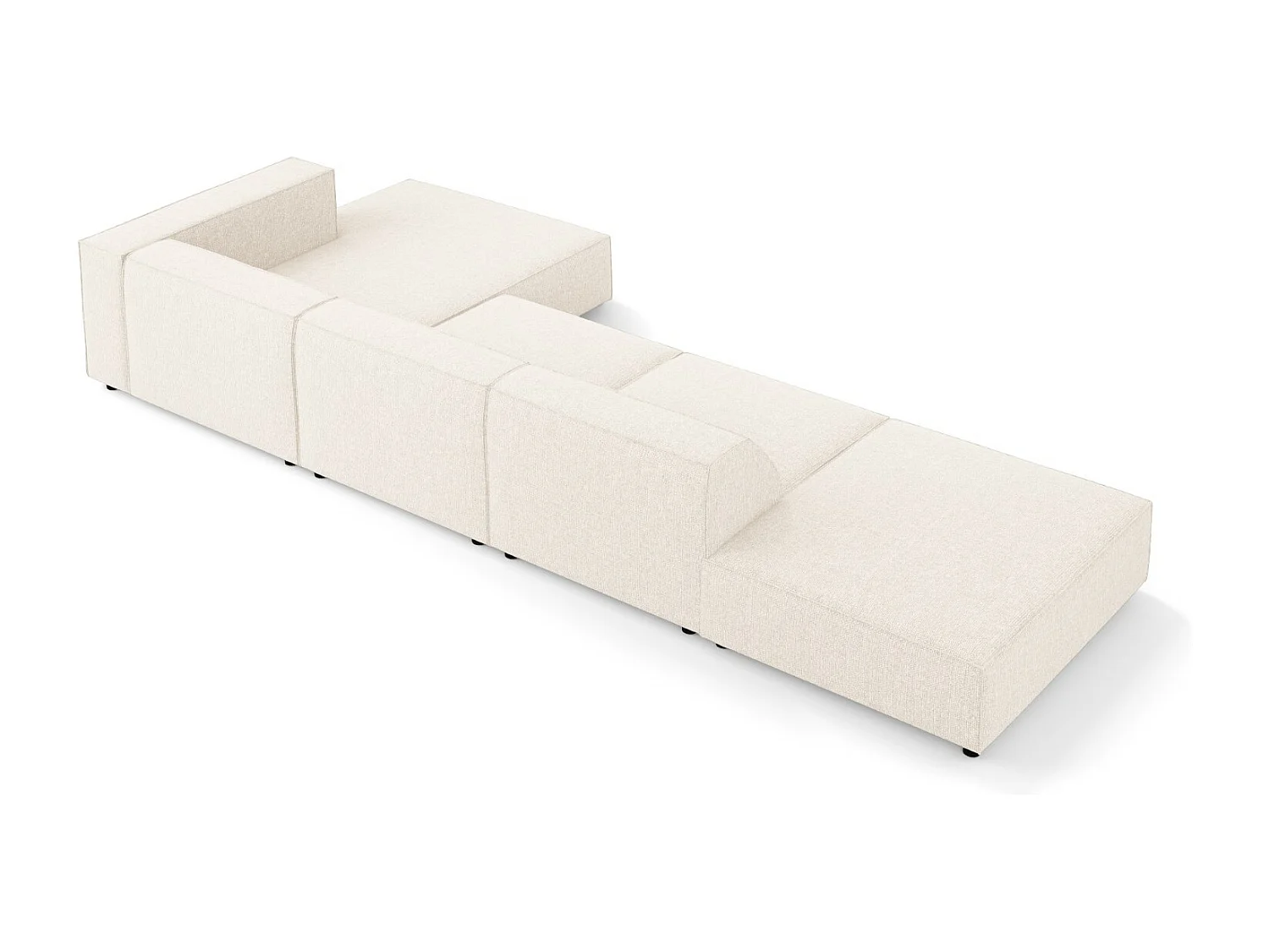 Cosmopolitan Design - 5-Sitzer Ecksofa rechts "Arendal" aus Chenille-Stoff leichtes beige - 341x166x70cm