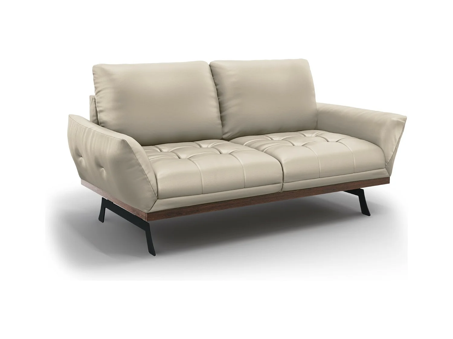 CXL by Christian Lacroix - Sofa, "Olivier" 3 miejsca skóra naturalna, szary jasny - 188x95x87cm