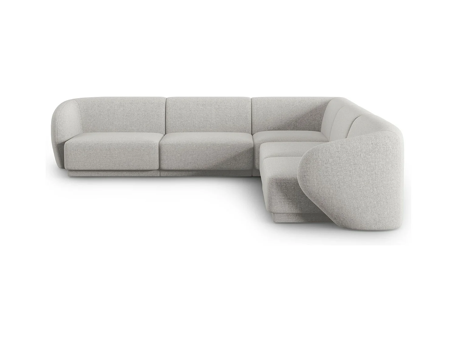 CXL by Christian Lacroix - Symmetrische modulaire hoekbank "Lionel" 6 zitplaatsen, Chenille, Gevlekt zilver - 265x265x74cm