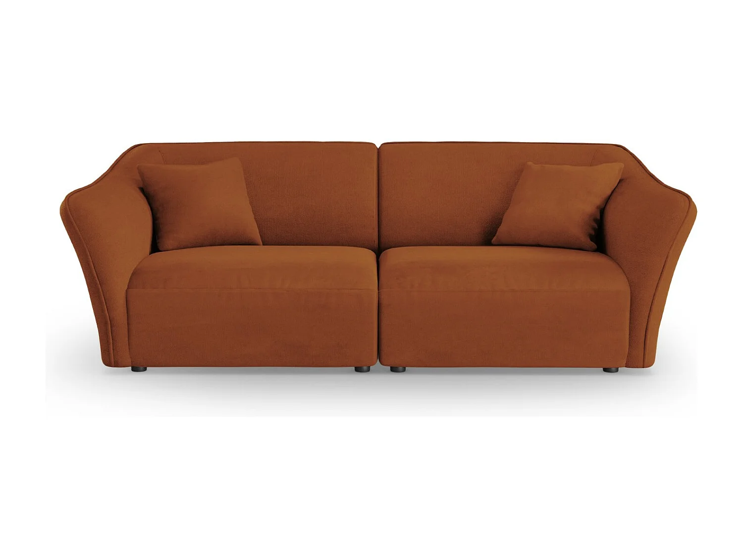 Cosmopolitan Design - Canapé modulable "Tokyo" 3 places en bouclé brique - 206x102x79cm