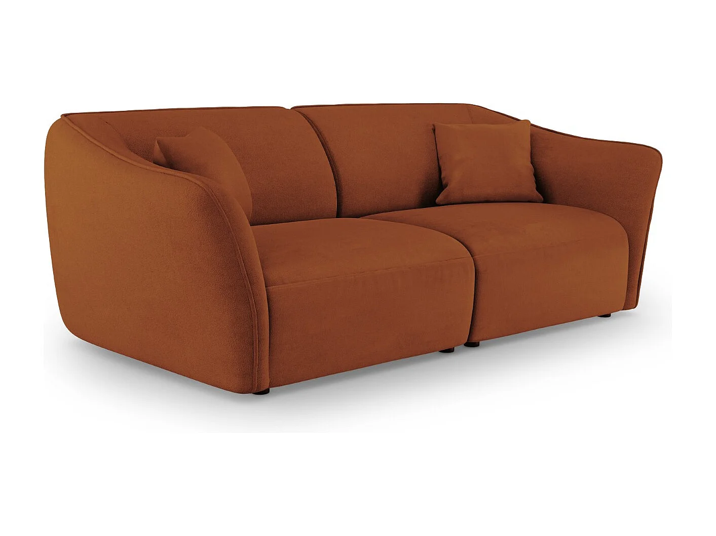 Cosmopolitan Design - Canapé modulable "Tokyo" 3 places en bouclé brique - 206x102x79cm