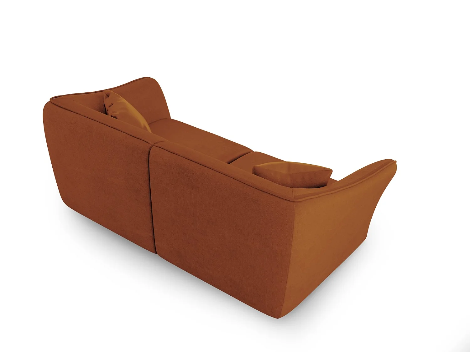 Cosmopolitan Design - Canapé modulable "Tokyo" 3 places en bouclé brique - 206x102x79cm
