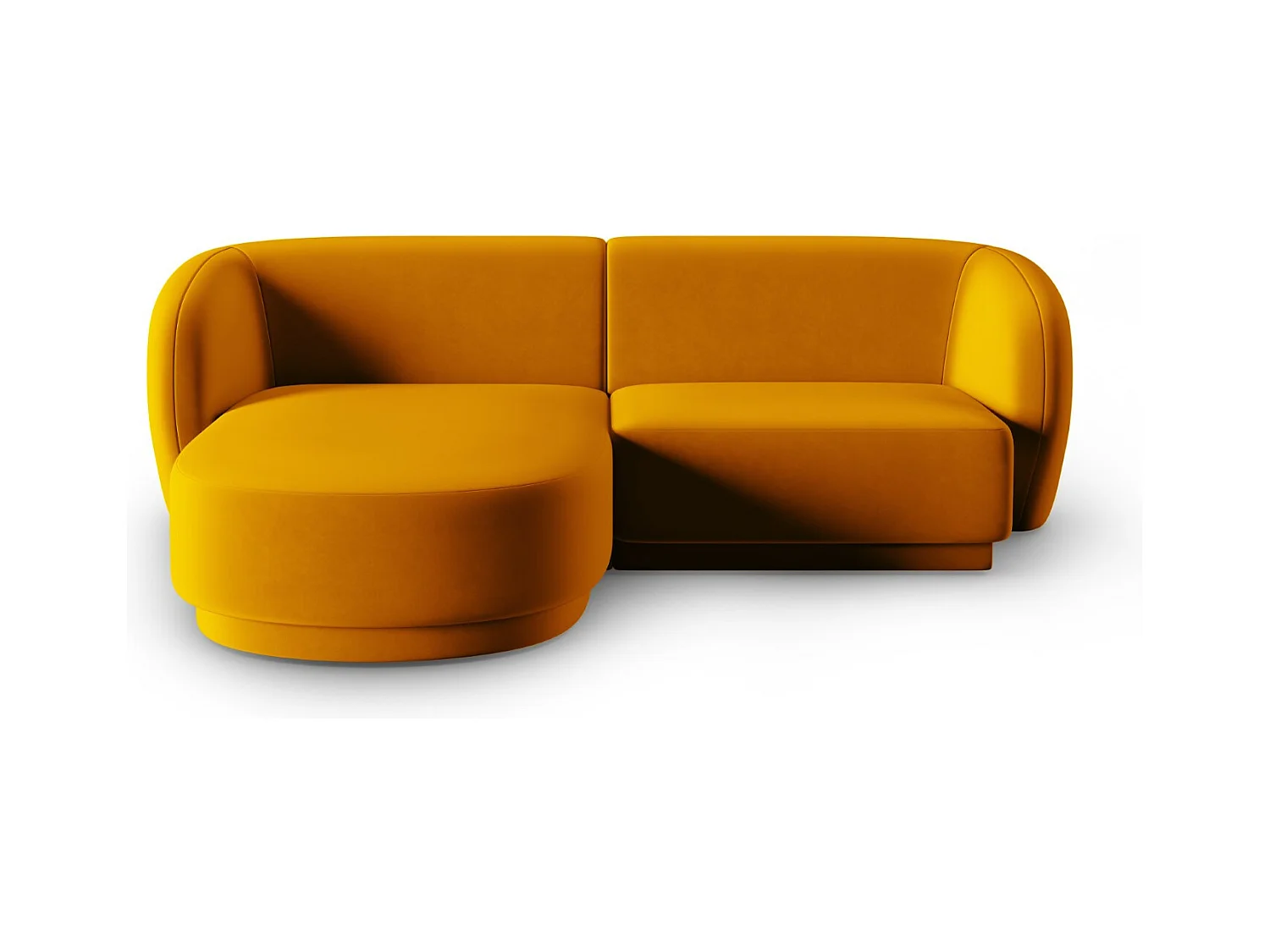CXL by Christian Lacroix - Modulaire hoekbank links "Lionel" 3 zitplaatsen, Flueel, GEEL - 188x155x74cm