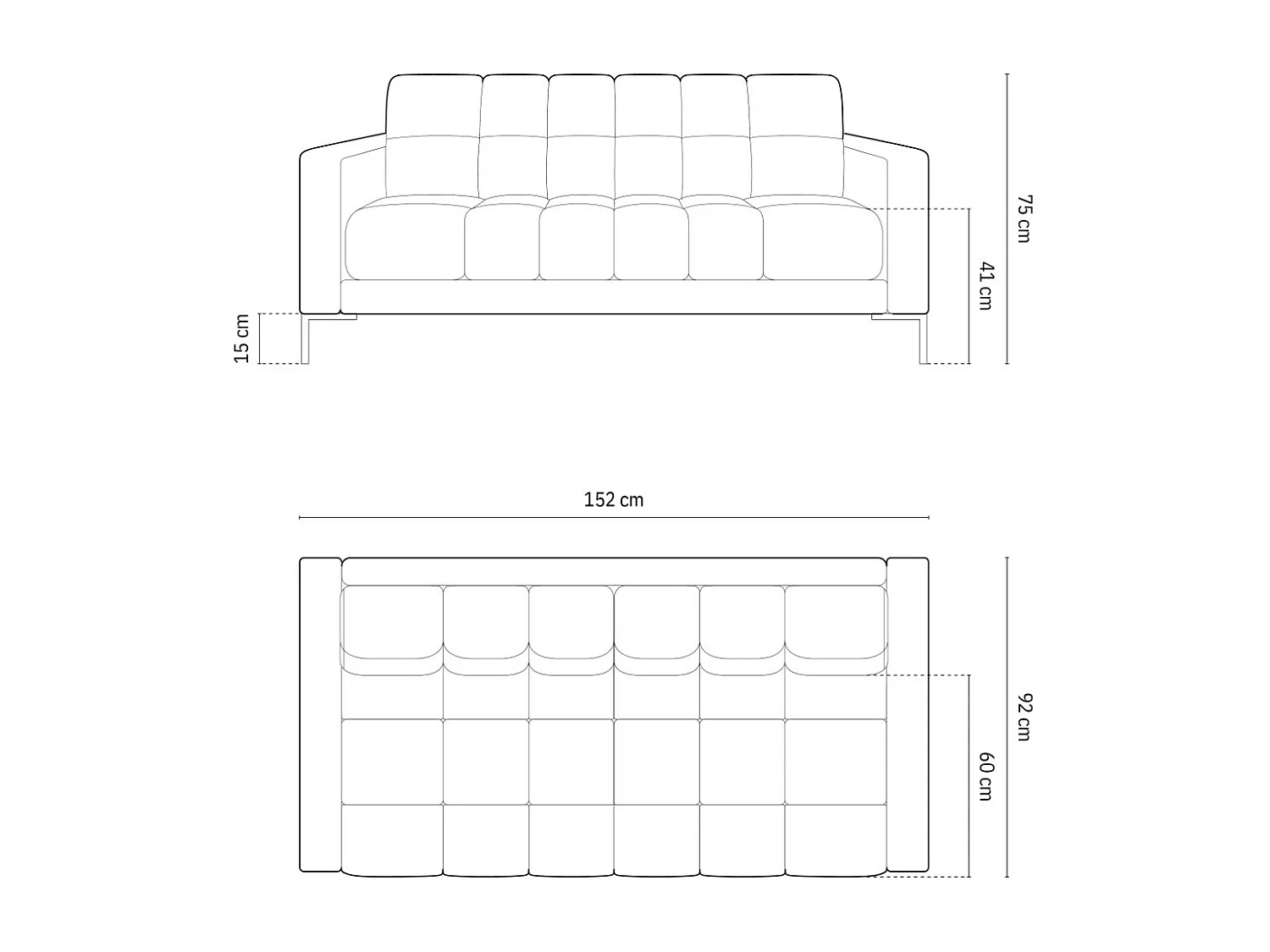 Cosmopolitan Design - Sofa, "Bali" 2 miejsca tkanina strukturalna, cegła - 152x92x75cm