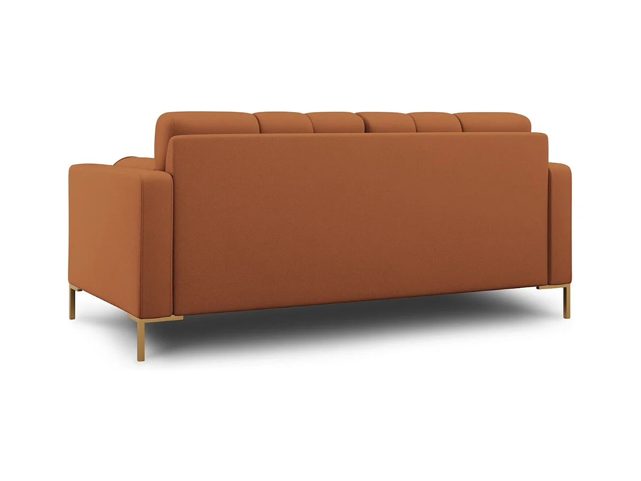 Cosmopolitan Design - 2-Sitzer Sofa "Bali" aus strukturiertem Stoff ziegelrot - 152x92x75cm