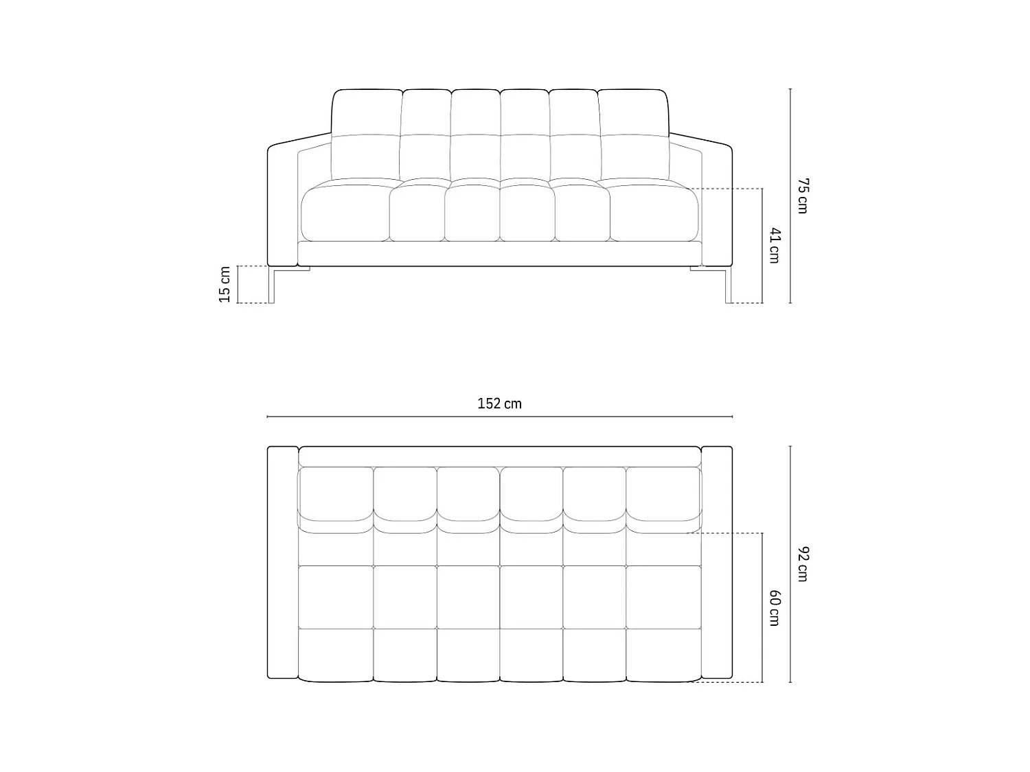 Cosmopolitan Design - 2-Sitzer Sofa "Bali" aus strukturiertem Stoff ziegelrot - 152x92x75cm