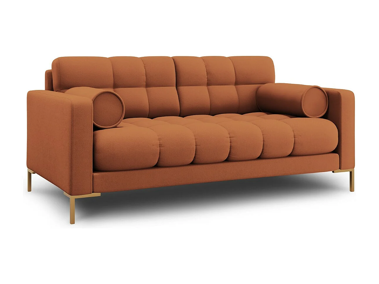 Cosmopolitan Design - Canapé "Bali" 2 places en tissu structurel brique - 152x92x75cm