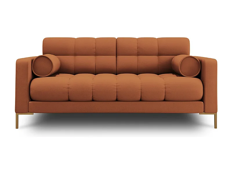 Cosmopolitan Design - Bank "Bali" 2 zitplaatsen, Structurele stof, Baksteen - 152x92x75cm