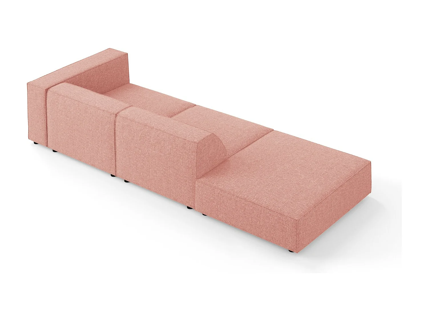 Cosmopolitan Design - Linker bank "Arendal" 4 zitplaatsen, Chenille, Roze - 262x102x70cm