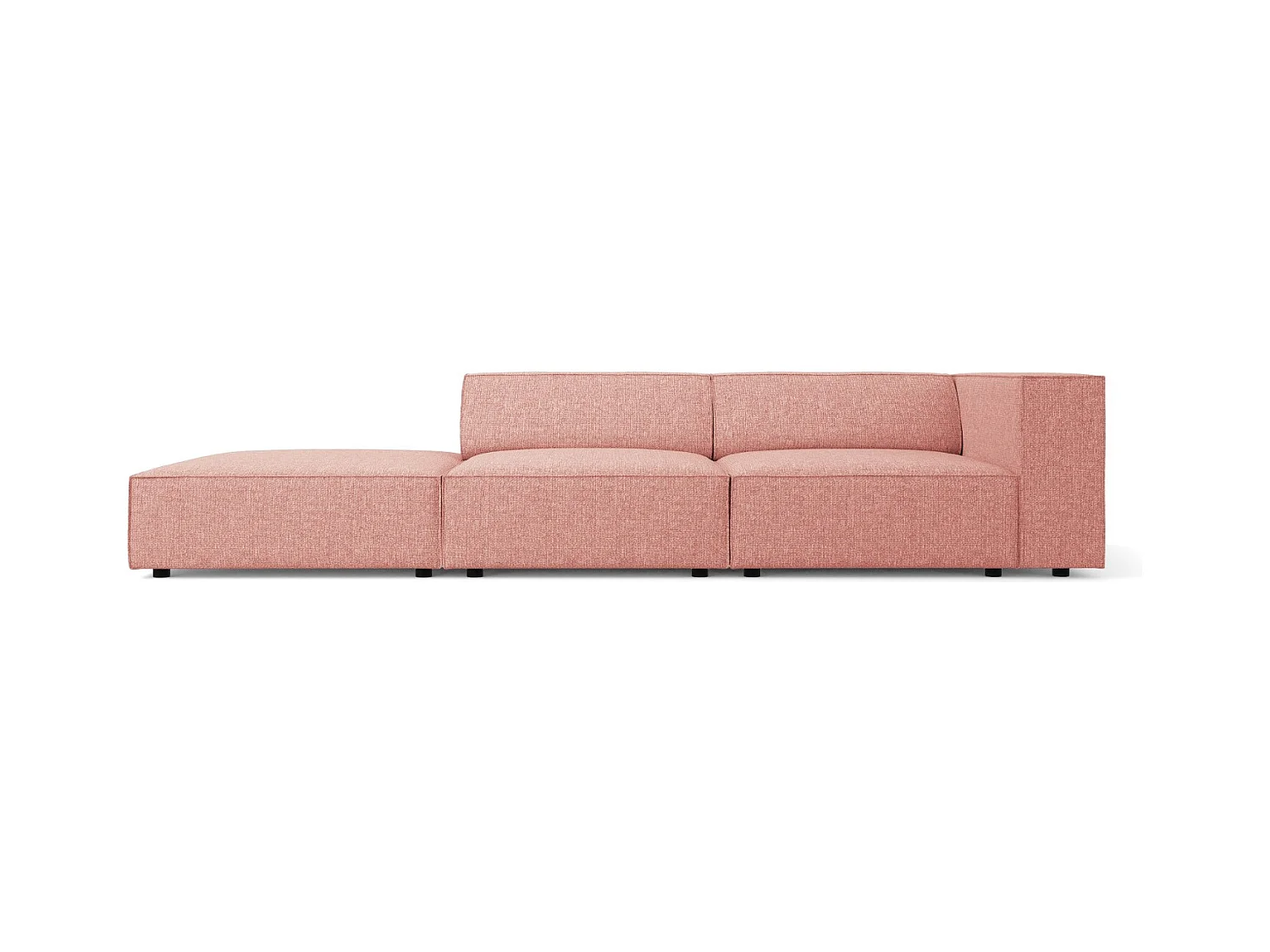 Cosmopolitan Design - Linker bank "Arendal" 4 zitplaatsen, Chenille, Roze - 262x102x70cm