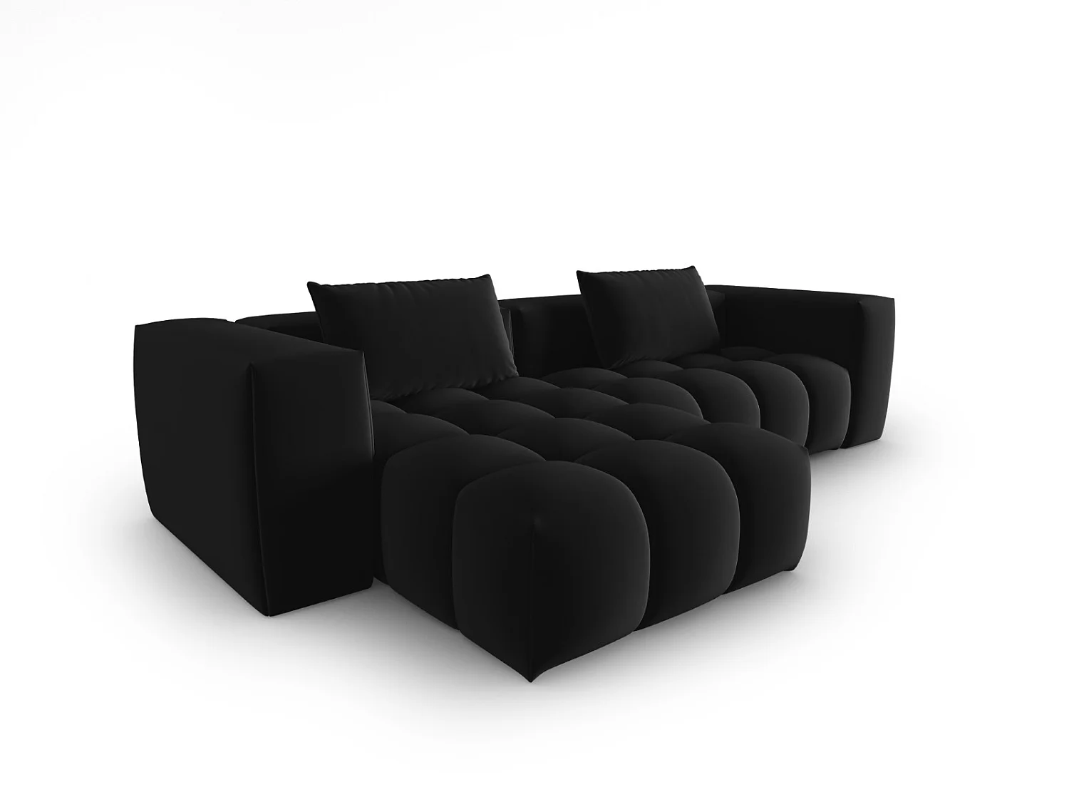 CXL by Christian Lacroix - 3-Sitzer modulares Ecksofa links "Lorella" Sitzer aus Samt schwarz - 260x145x70cm