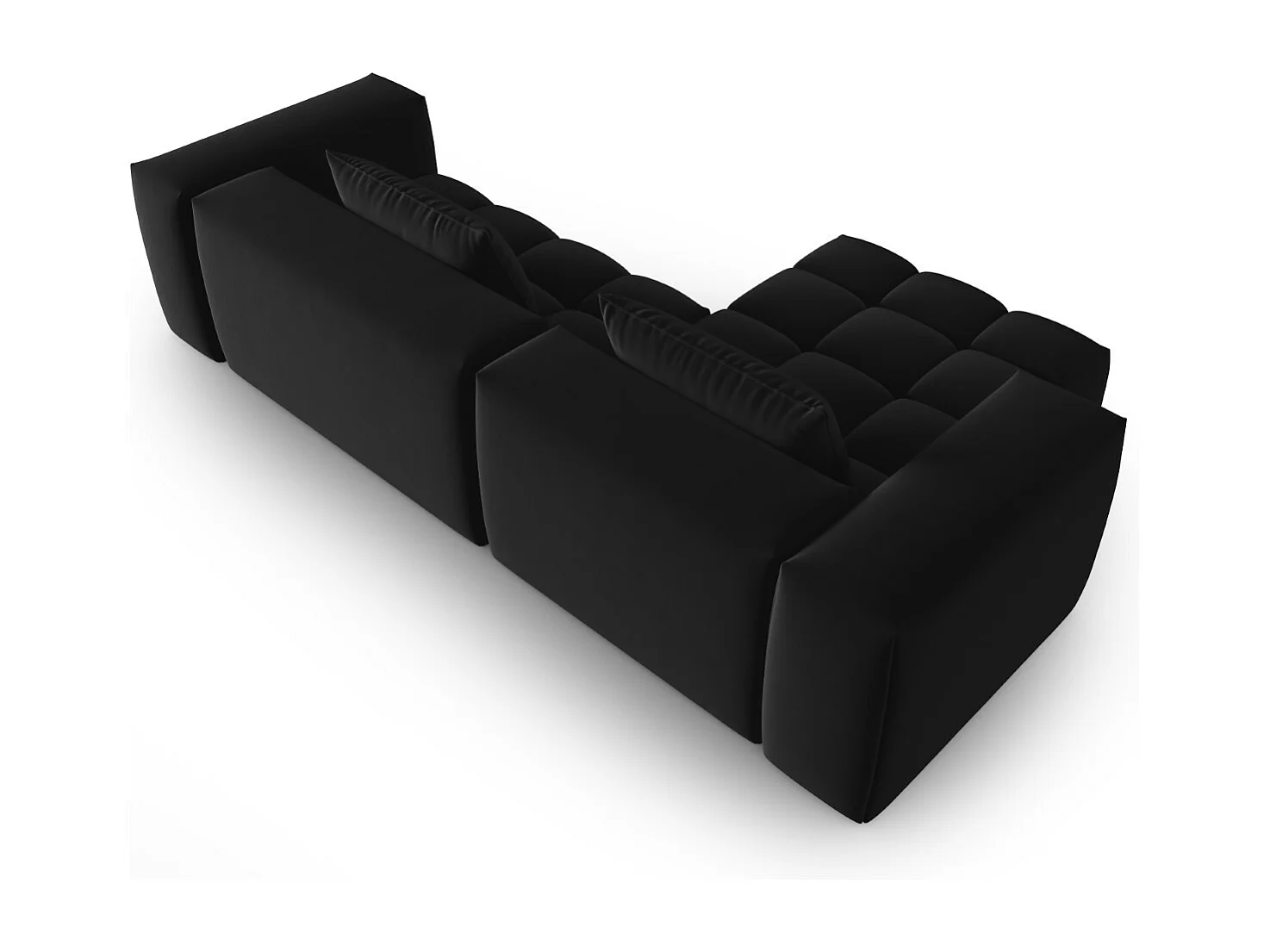 CXL by Christian Lacroix - Canapé d'angle gauche modulable "Lorella" 3 places en velours noir - 260x145x70cm