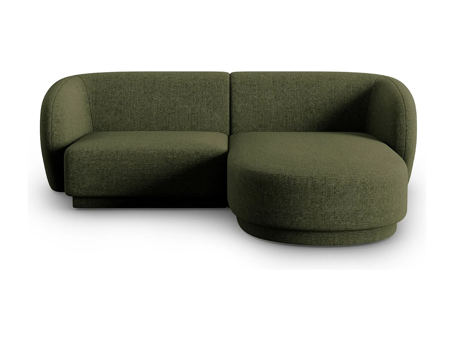 CXL by Christian Lacroix - Narożnik prawy panoramiczny, "Lionel" 3 miejsca szenil, zielony melanż - 188x155x74cm