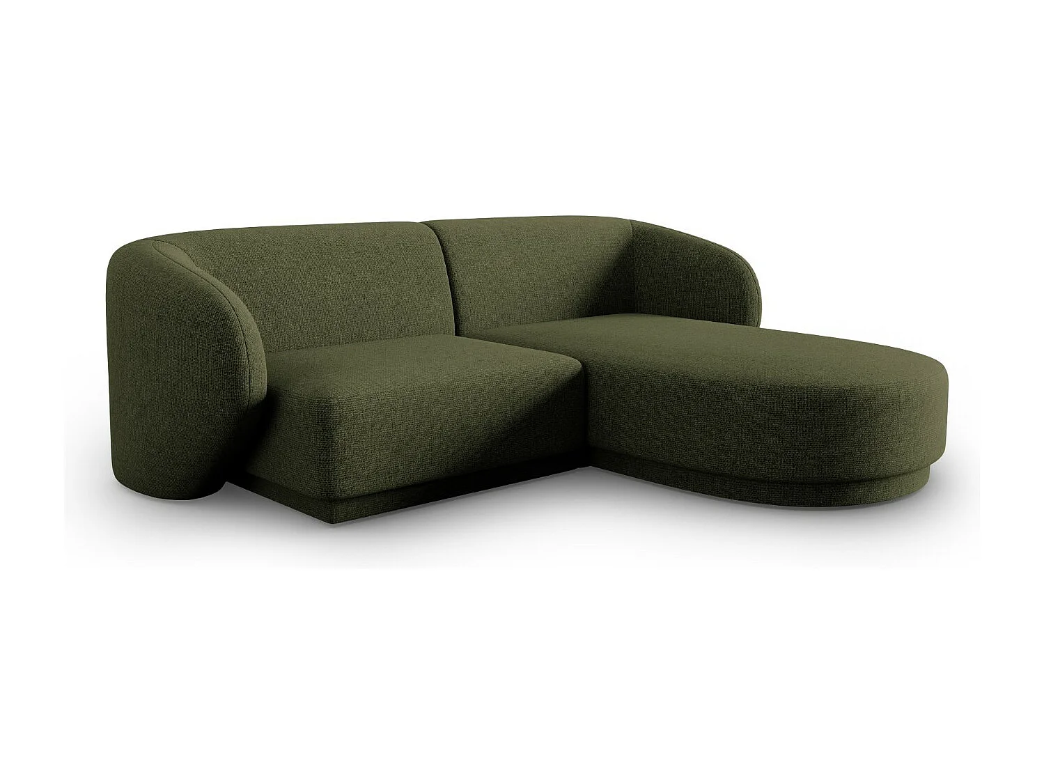 CXL by Christian Lacroix - Narożnik prawy panoramiczny, "Lionel" 3 miejsca szenil, zielony melanż - 188x155x74cm