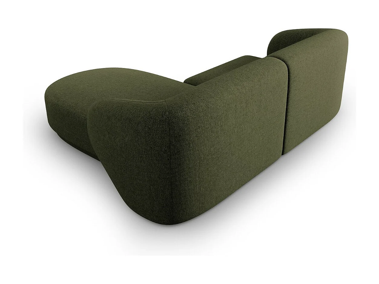 CXL by Christian Lacroix - Narożnik prawy panoramiczny, "Lionel" 3 miejsca szenil, zielony melanż - 188x155x74cm