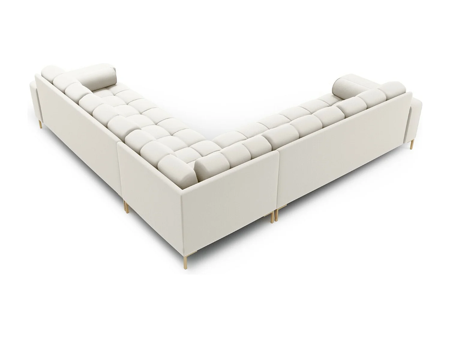 Cosmopolitan Design - Symmetrische hoekbank "Bali" 6 zitplaatsen, Structurele stof, Lichtbeige - 256x256x75cm